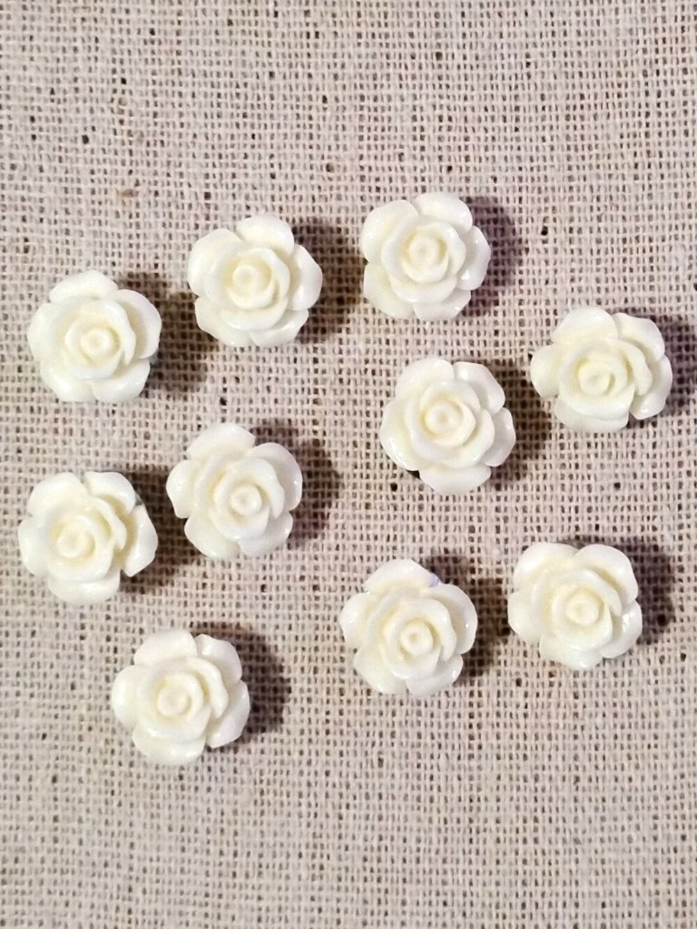 10 Pcs Pretty Off White Roses Decorative Memo Bulletin Board Push Pins